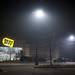 The Best Buy parking lot is blanketed by fog on Wednesday night. Daniel Brenner I AnnArbor.com